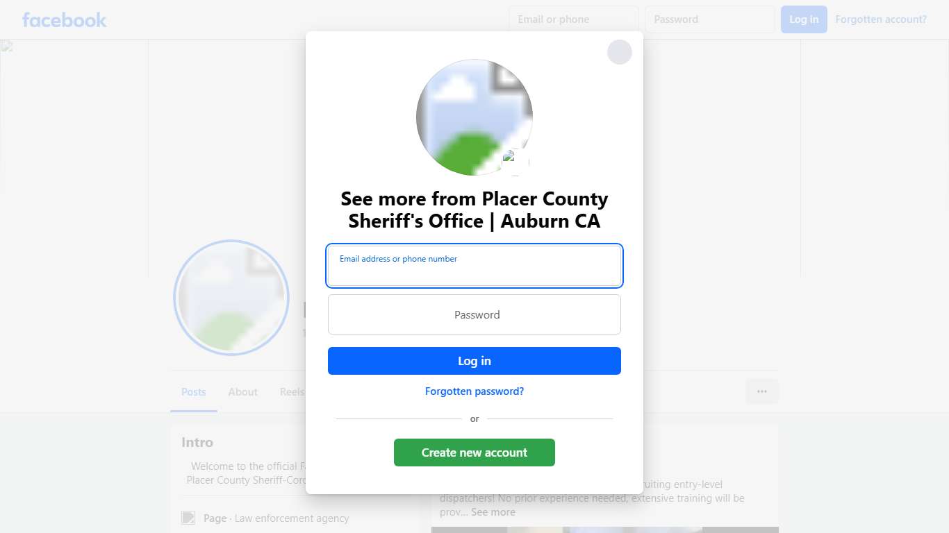 Placer County Sheriff's Office Auburn CA Facebook